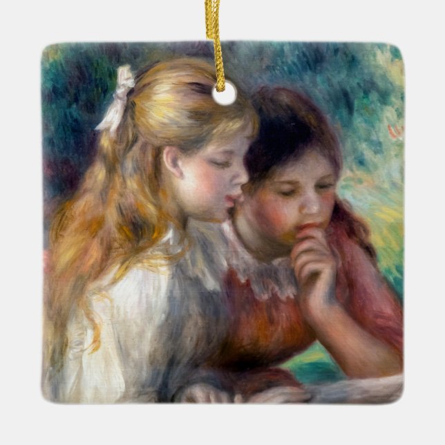 Ornamento De Cerâmica Pierre-Auguste Renoir - A Leitura (Frente)