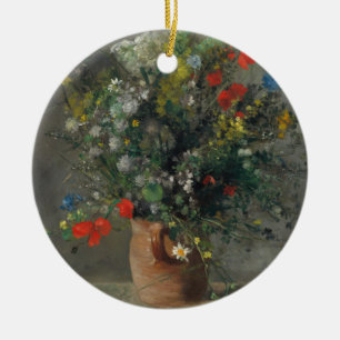 Ornamento De Cerâmica Pierre-Auguste Renoir - Flores em um Vaso 1866