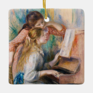 Ornamento De Cerâmica Pierre Auguste Renoir - Meninas ao Piano