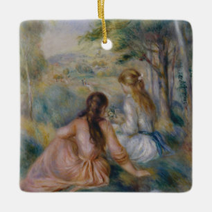 Ornamento De Cerâmica Pierre Auguste Renoir no prado