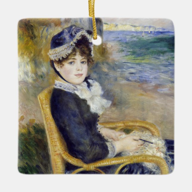 Ornamento De Cerâmica Pierre-Auguste Renoir - Pelo Mar (Frente)