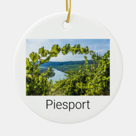 Ornamento De Cerâmica Piesport Moselle Graphics Vintage Vines Souvenir