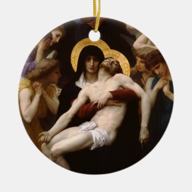 Ornamento De Cerâmica pieta Jesus Cristo e Virgem Maria (Frente)