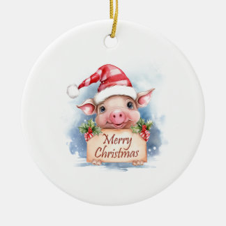 Ornamento De Cerâmica Pig Felry Natal