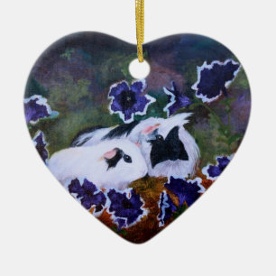 Ornamento De Cerâmica Piggies no jardim