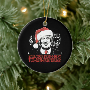 Ornamento De Cerâmica Pijamas engraçados do presidente Trump no Natal Fe