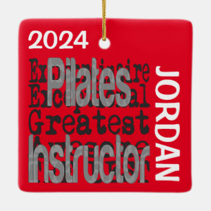 Ornamento De Cerâmica Pilates Instrutor Extraordinaire CUSTOM