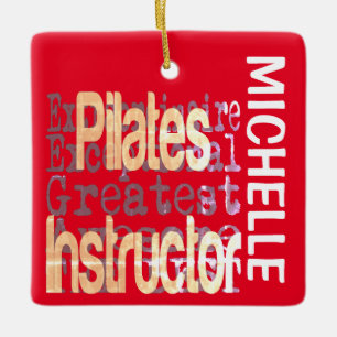 Ornamento De Cerâmica Pilates Instrutor Extraordinaire CUSTOM