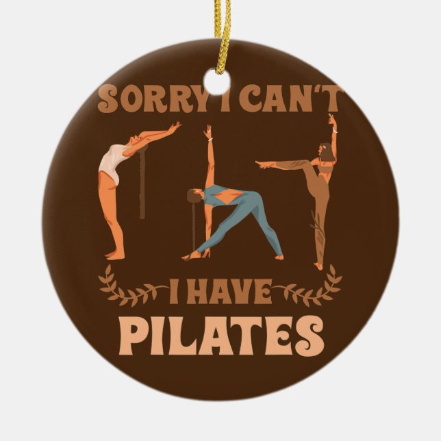 Ornamento De Cerâmica Pilates Instrutor Women Sports Funny Pilates (Frente)