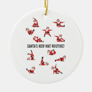 Ornamento De Cerâmica Pilates Papai Noel Reformer Natal
