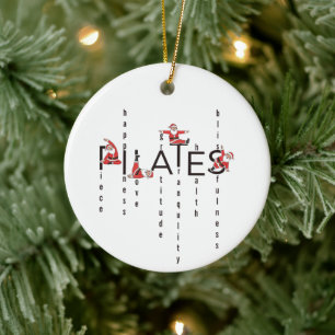 Ornamento De Cerâmica Pilates Santa Reformer Natal