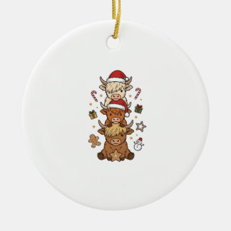 Ornamento De Cerâmica Pilha de Vaca das Terras Altas de Natal Desenho de
