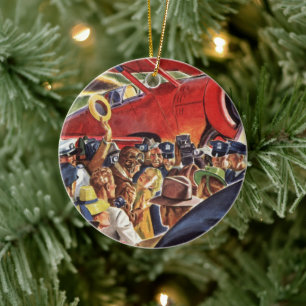 Ornamento De Cerâmica Piloto de avião prop de Solteiro Vintage com Papar