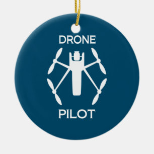 Ornamento De Cerâmica Piloto de Drone de Classes