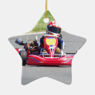Ornamento De Cerâmica Piloto de Kart