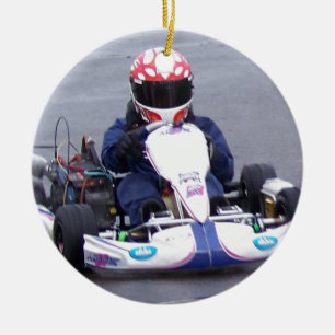 Ornamento De Cerâmica Piloto de Kart