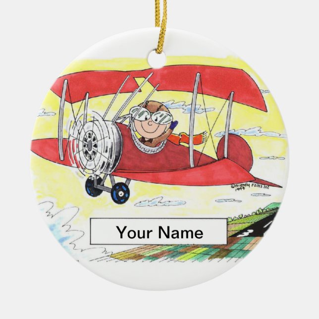 Ornamento De Cerâmica Piloto - Homem (Frente)