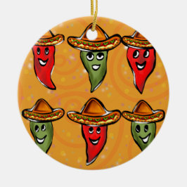 Ornamento De Cerâmica Pimentões Cinco de Mayo