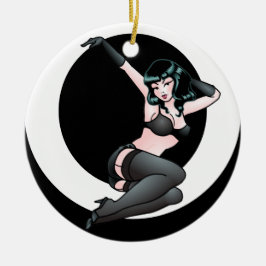 Ornamento De Cerâmica Pin retro acima dos presentes do Pinup do 50 das