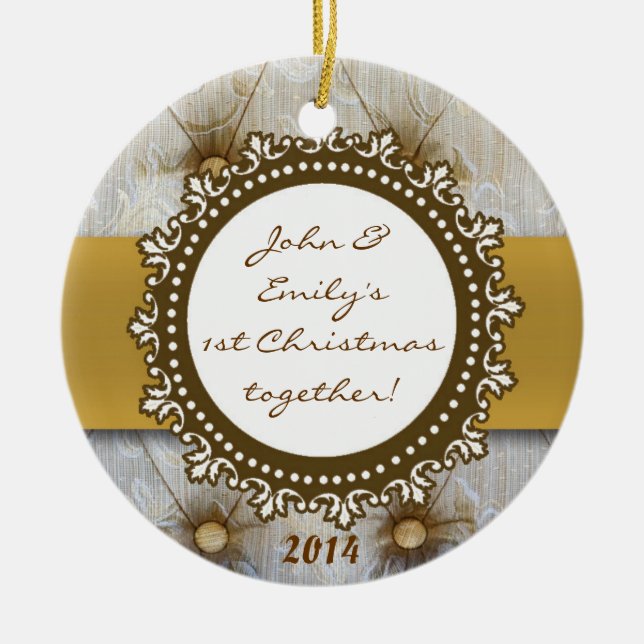 Ornamento De Cerâmica Pin Vitoriano Tuck Fabr Nome Personalizado (Frente)