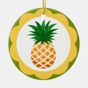 Ornamento De Cerâmica Pinapple e Flamingo Bird