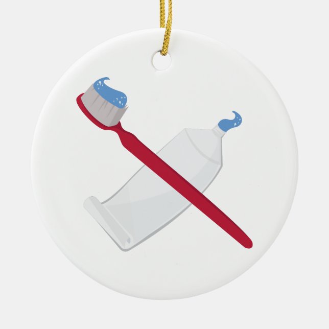 Ornamento De Cerâmica Pincel Dente E Colar (Frente)