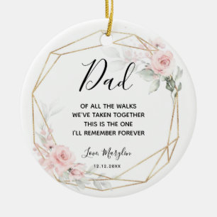 Ornamento De Cerâmica Pincel Rosa Personalizado Pai da Ornação da Noiva