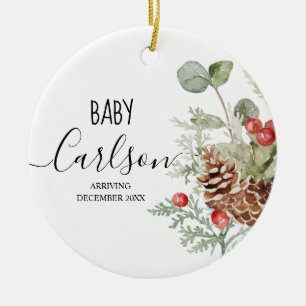 Ornamento De Cerâmica Pine Cone Wreath Baby Reveancy Pine Tree