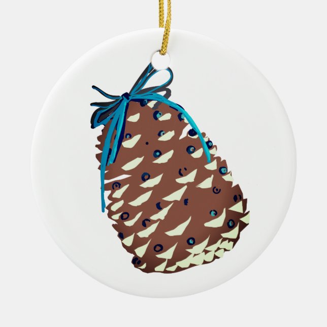 Ornamento De Cerâmica Pine Cones Holiday Decor (Frente)