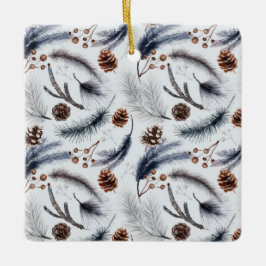 Ornamento De Cerâmica Pine Cones & Pine Agulha Padrão de Natal