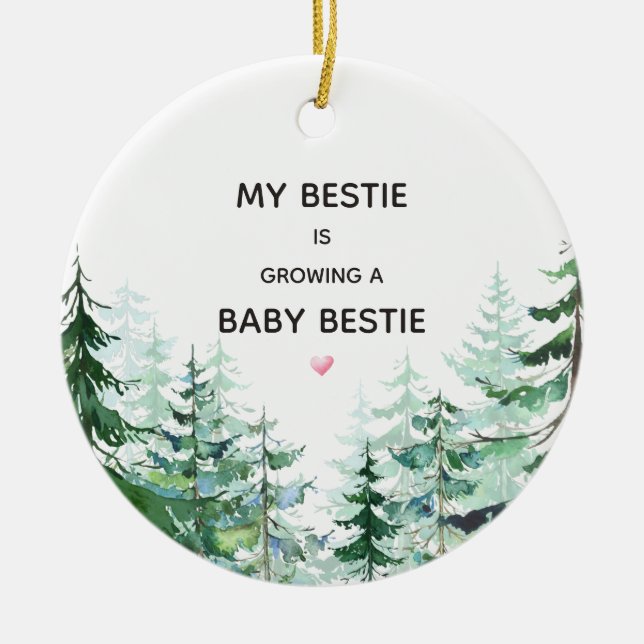 Ornamento De Cerâmica Pine Forest Minha Bestie Está Cultivando Uma Besti (Frente)