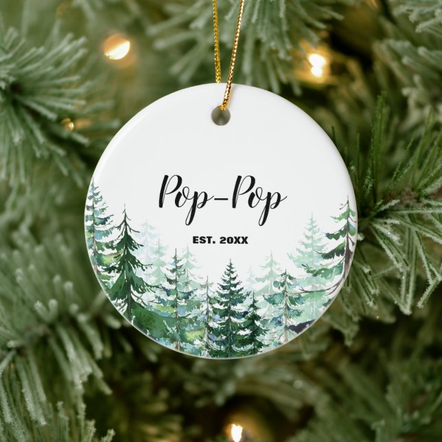 Ornamento De Cerâmica Pine Tree Primeiro Natal como Avô (Árvore)
