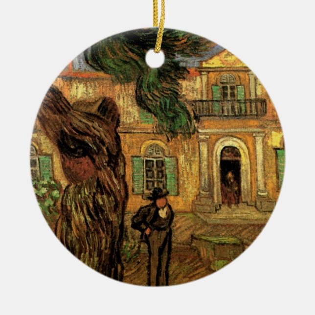 Ornamento De Cerâmica Pine Trees em Santo-Paul por Vincent van Gogh (Frente)
