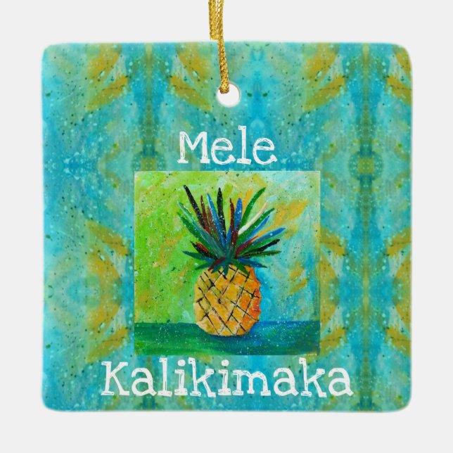 Ornamento De Cerâmica Pineapple Christmas Ornament (Frente)