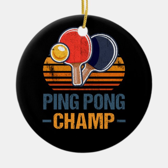 Ornamento De Cerâmica Ping Pong Champ Mesa Player - Treinador Atleta (Frente)