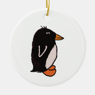 Ornamento De Cerâmica Pinguim