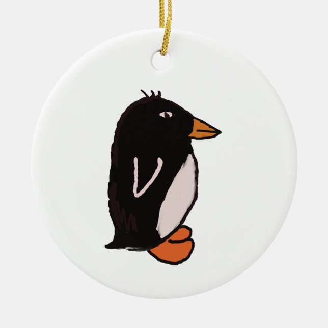 Ornamento De Cerâmica Pinguim (Frente)