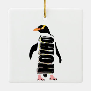 Ornamento De Cerâmica Pinguim-amarelo