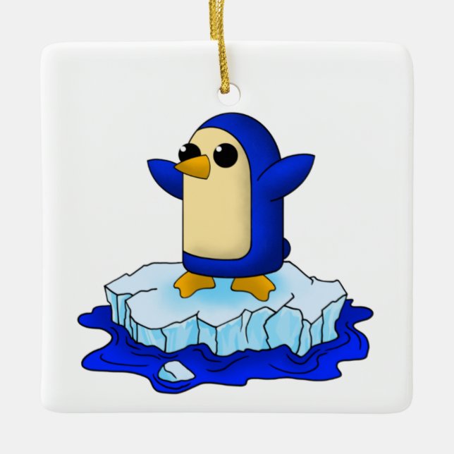 Ornamento De Cerâmica Pinguim bebê bonito (Frente)