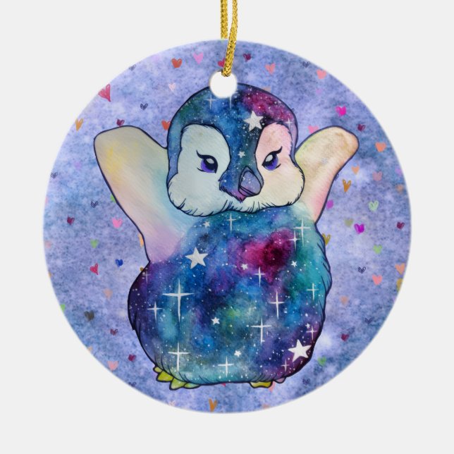 Ornamento De Cerâmica Pinguim chamado Botão (Frente)