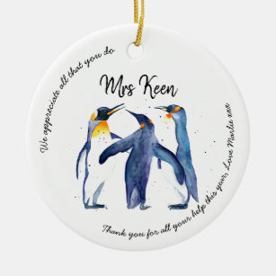 Ornamento De Cerâmica Pinguim-coloração aquática de Apreciação do Profes
