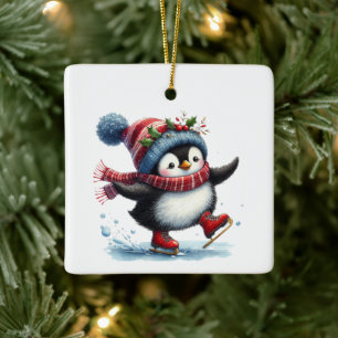 Ornamento De Cerâmica Pinguim Cujo Cachorro De Natal Personalizado