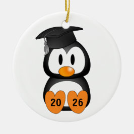 Ornamento De Cerâmica Pinguim de Formatura Personalizável