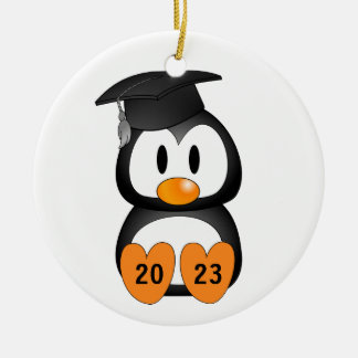 Ornamento De Cerâmica Pinguim de Graduação Personalizável