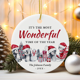 Ornamento De Cerâmica Pinguim de Natal bonito