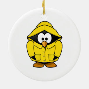 Ornamento De Cerâmica Pinguim em uns desenhos animados bonitos do