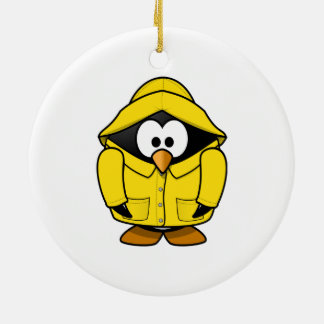 Ornamento De Cerâmica Pinguim em uns desenhos animados bonitos do