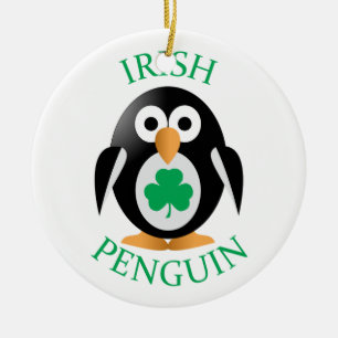 Ornamento De Cerâmica Pinguim irlandês