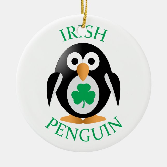 Ornamento De Cerâmica Pinguim irlandês (Frente)