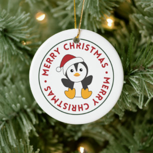 Ornamento De Cerâmica Pinguim Natal Neve Pinguim Pinguins de Pinguins